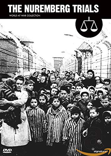 DVD cover for "The Nuremberg Trials" depicting a concentration camp scene.