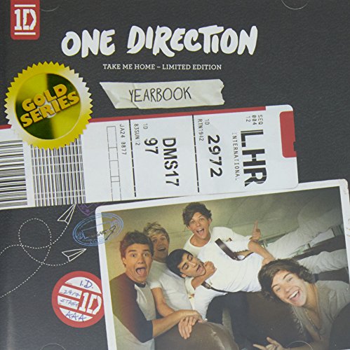 One Direction “Take Me Home” deluxe CD cover with band photo and ticket design.