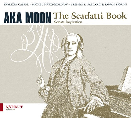 CD cover featuring a portrait of composer Domenico Scarlatti and musical lines.