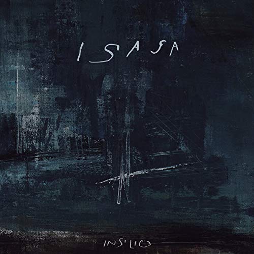 Dark abstract painting with "Isasa" and "Insilio" text, CD cover art.