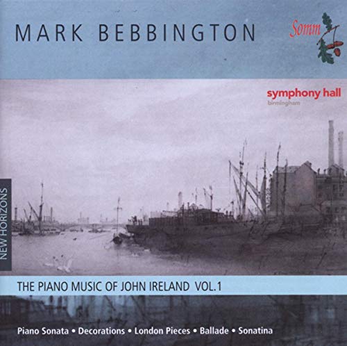 CD cover for Mark Bebbington’s “Ireland: Piano Music Vol.1” with harbor scene.