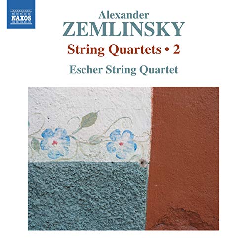 CD cover for Zemlinsky String Quartets 2 featuring a painted floral wall detail.