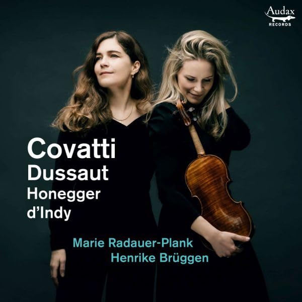 CD cover featuring two women, one holding a violin, with composer names.