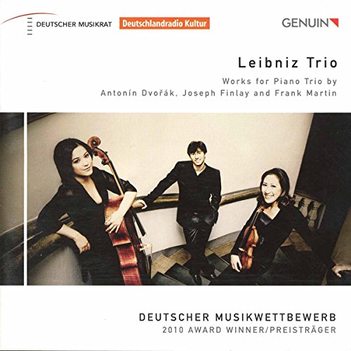 CD cover featuring the Leibniz Trio, a piano trio with three musicians.