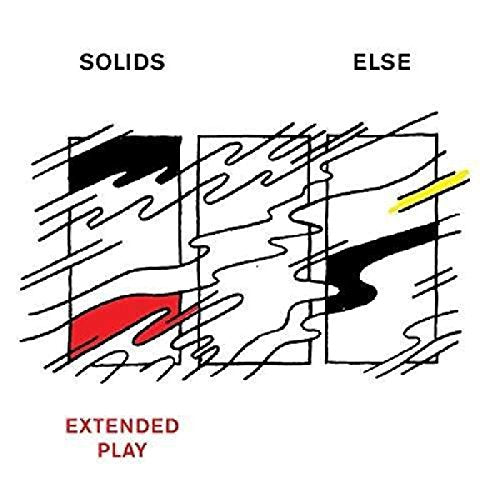 CD cover for "Solids - Else" with abstract white, black, red, and yellow lines.