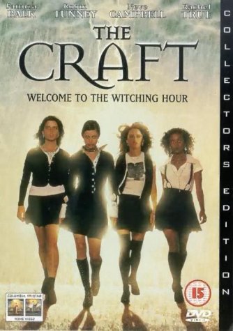 DVD cover for The Craft featuring four young women walking against a bright background.
