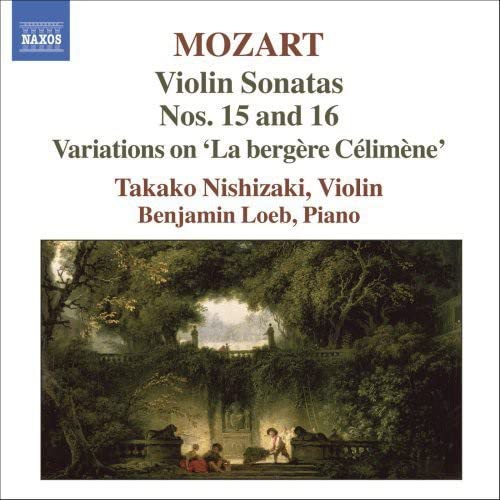 CD cover for Mozart violin sonatas performed by Nishizaki and Loeb.