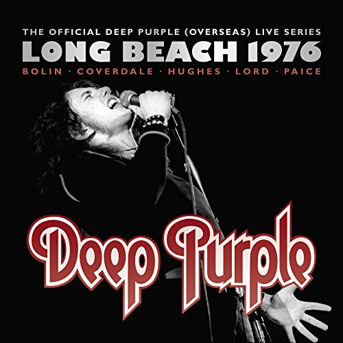Deep Purple "Long Beach 1976" vinyl cover with black and white singer image.