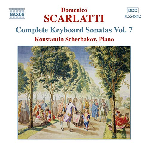 CD cover for Scarlatti keyboard sonatas, featuring a pastoral painting.
