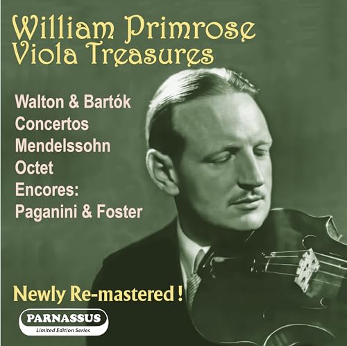 CD cover featuring portrait of William Primrose, a viola player.
