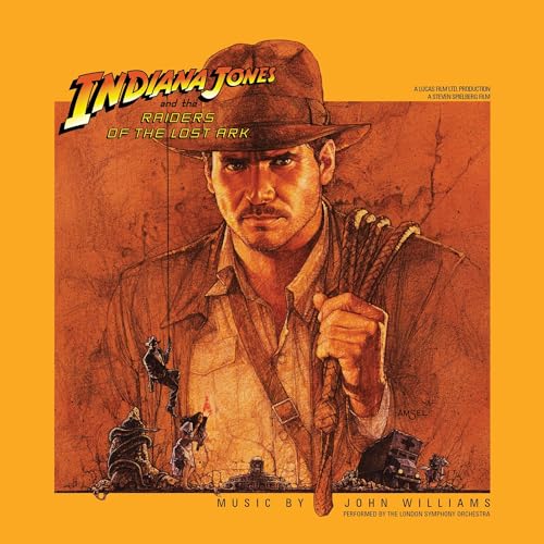 Indiana Jones vinyl record cover featuring Harrison Ford in his iconic hat.