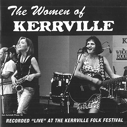 CD cover: two women performing with instruments on stage.