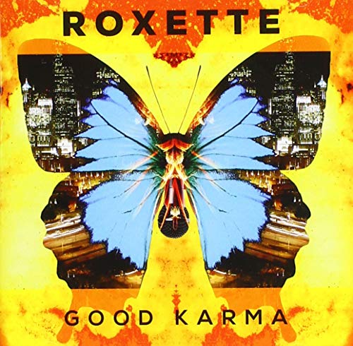 Roxette “Good Karma” CD cover with butterfly and city silhouettes.