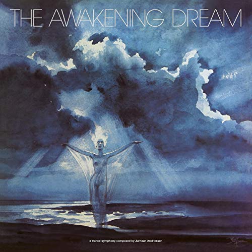 CD cover: watercolor painting of a figure amidst stormy blue clouds.