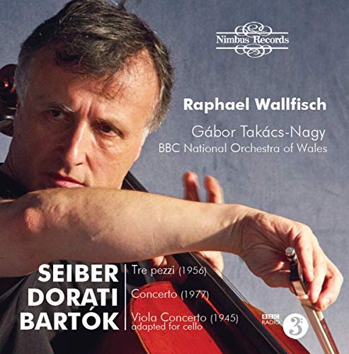 CD cover featuring cellist Raphael Wallfisch and composer names.