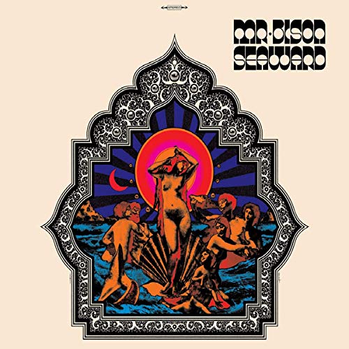 CD cover: ornate frame, nude figures, sun, and waves in orange and blue.