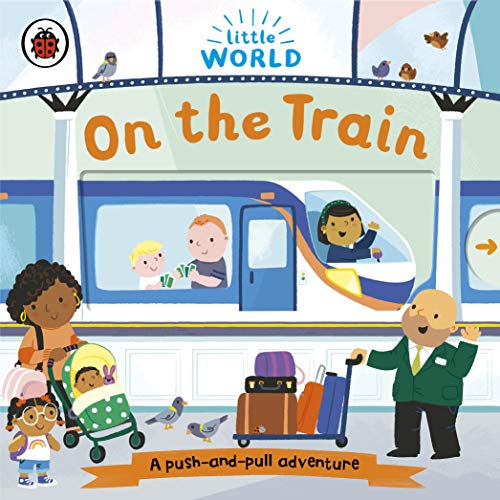 Illustrated book cover showing a train station with passengers, a train, and luggage.