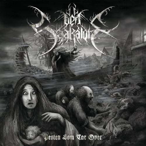 Black and white album cover depicting plague imagery and distressed figures.