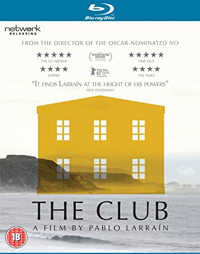 Blu-ray cover for “The Club” featuring a yellow building on a hillside.