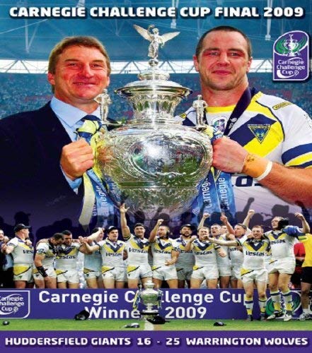 2009 Carnegie Challenge Cup Final DVD cover featuring rugby players and trophy.