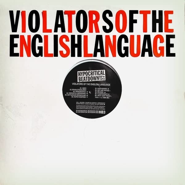 Vinyl record cover: "Violators Of The English Language" with red text.