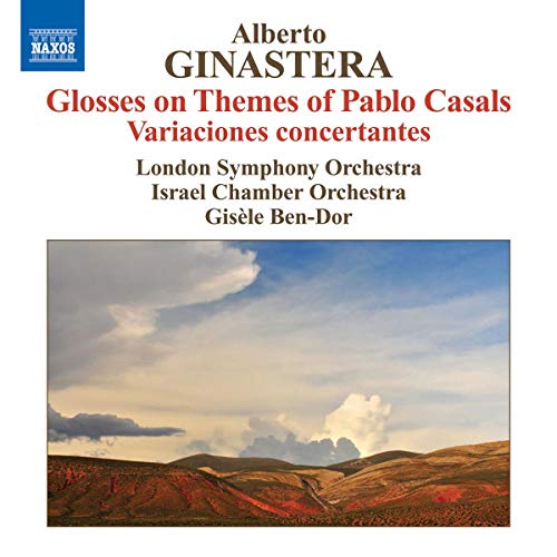 CD cover for Ginastera’s “Glosses” with a landscape photograph.