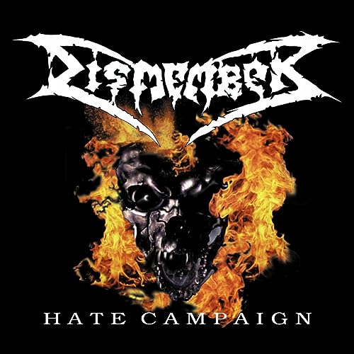 CD cover for Dismember’s “Hate Campaign” featuring a flaming skull.
