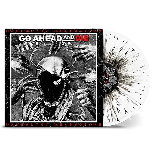 Vinyl record with dark, surreal album art of a masked figure.