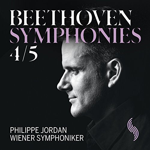 CD cover featuring a portrait of Philippe Jordan and text: Beethoven Symphonies 4/5.