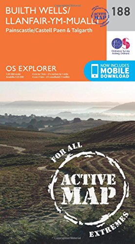 OS Explorer Map Active (188) Builth Wells, Painscastle and Talgarth