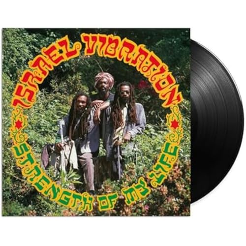 Israel Vibration album cover with three men and a vinyl record.