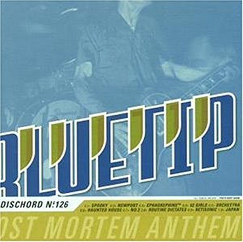 CD case for Blue Tip’s “Post Mortem Anthem” with abstract imagery.