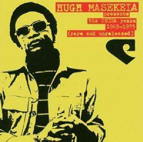Album cover featuring Hugh Masekele, with bold red text and black silhouette.