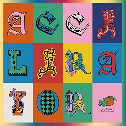 Album cover for “Accelerator” by The Convenience, featuring ornate letter art.