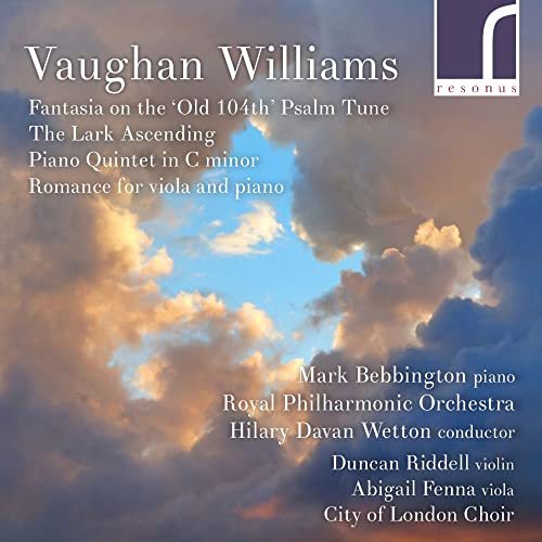 CD cover for Vaughan Williamsâ âFantasia on the âOld 104thââ with cloudy sky.