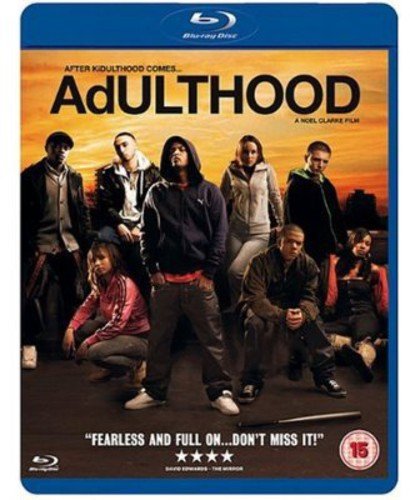 “Adulthood” Blu-ray cover featuring a group of young people in urban clothing.