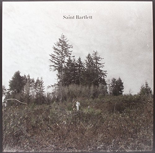 Vinyl album cover: grayscale forest landscape with a small figure.