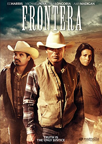 DVD cover for "Frontera" featuring three people in a western landscape.