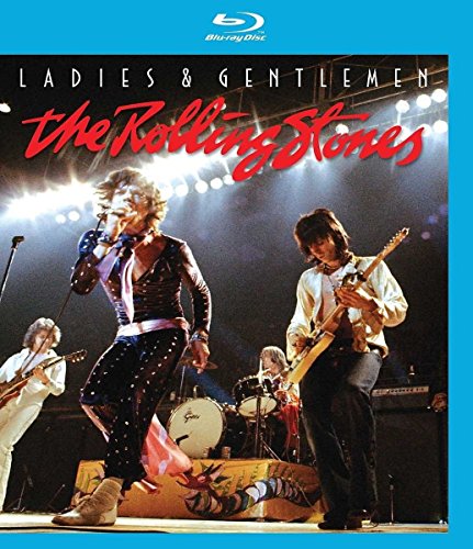 The Rolling Stones performing live on stage, Blu-ray cover art.