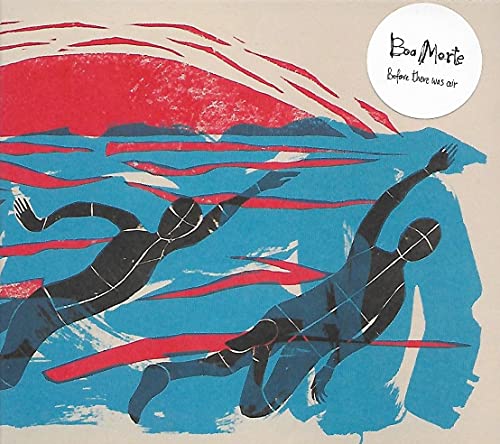 CD cover: Silhouetted figures swim in a red and blue abstract ocean.