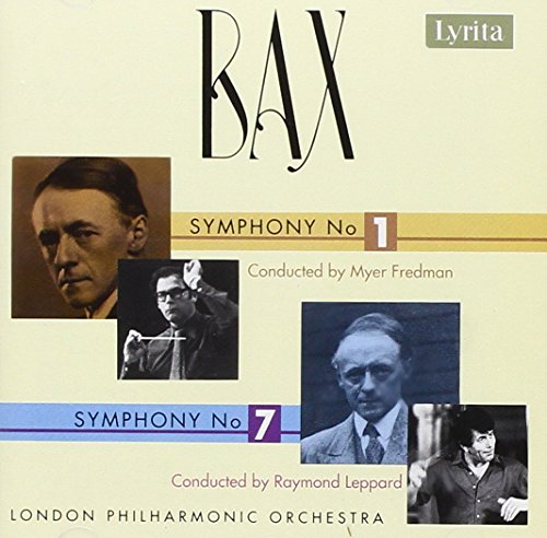 CD cover for Sir Arnold Bax symphonies featuring portraits of conductors.