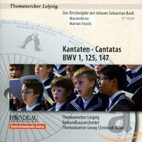 CD cover featuring boys choir in uniform, performing Bach cantatas.