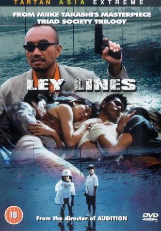 DVD cover for "Ley Lines" featuring a man with a gun and others below.
