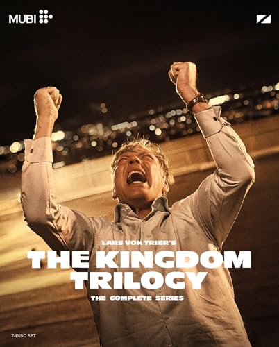 Blu-ray cover for Lars Von Trier’s “The Kingdom” with a man raising fists.