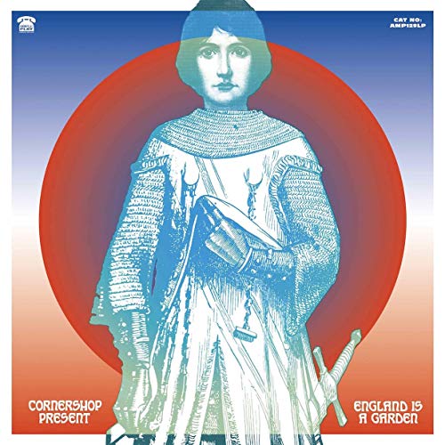 Vinyl album cover: woman in blue, red and white circular background.