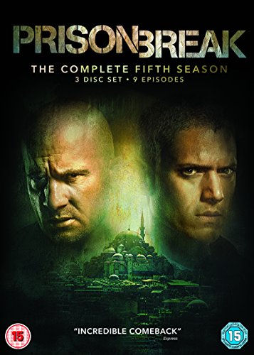 Prison Break" Season 5 DVD cover featuring Michael Scofield and Lincoln Burrows.