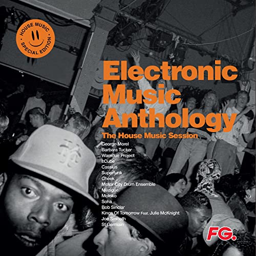 Vinyl record cover for “Electronic Music Anthology - House Session” with crowd photo.