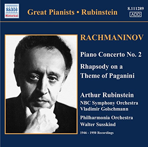 CD cover featuring a black and white portrait of pianist Arthur Rubinstein.