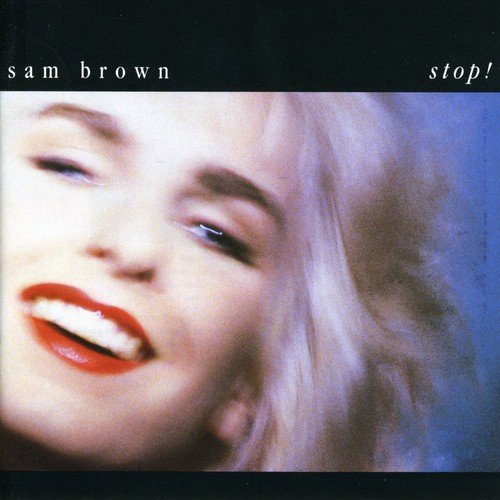 CD cover for Sam Brown’s “Stop!” featuring a close-up of a woman.