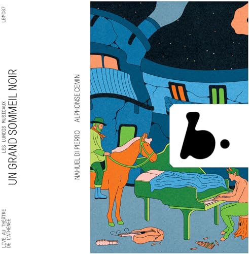 CD cover: illustrated figures with a horse and piano under a starry sky.